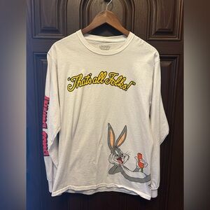 Looney Tunes “That’s All Folks” Bugs Bunny Long Sleeve Tee-Size M Worn Once🐰